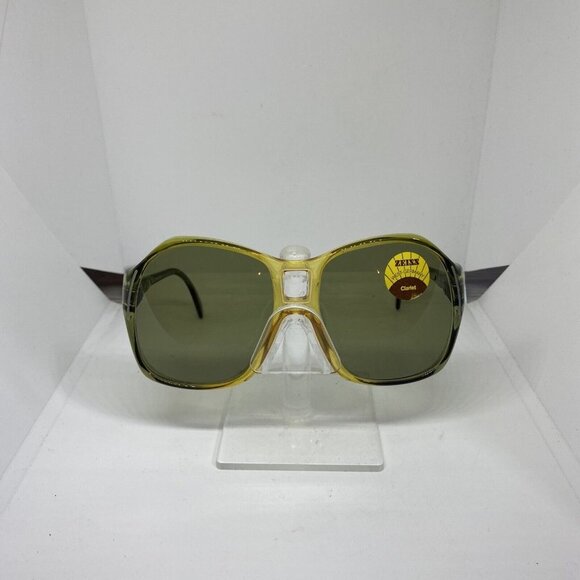 VINTAGE CARL ZEISS OVAL SUNGLASSES 58-16-125 #689 8058 Yellow Frame Clarlet NWT - Picture 1 of 7